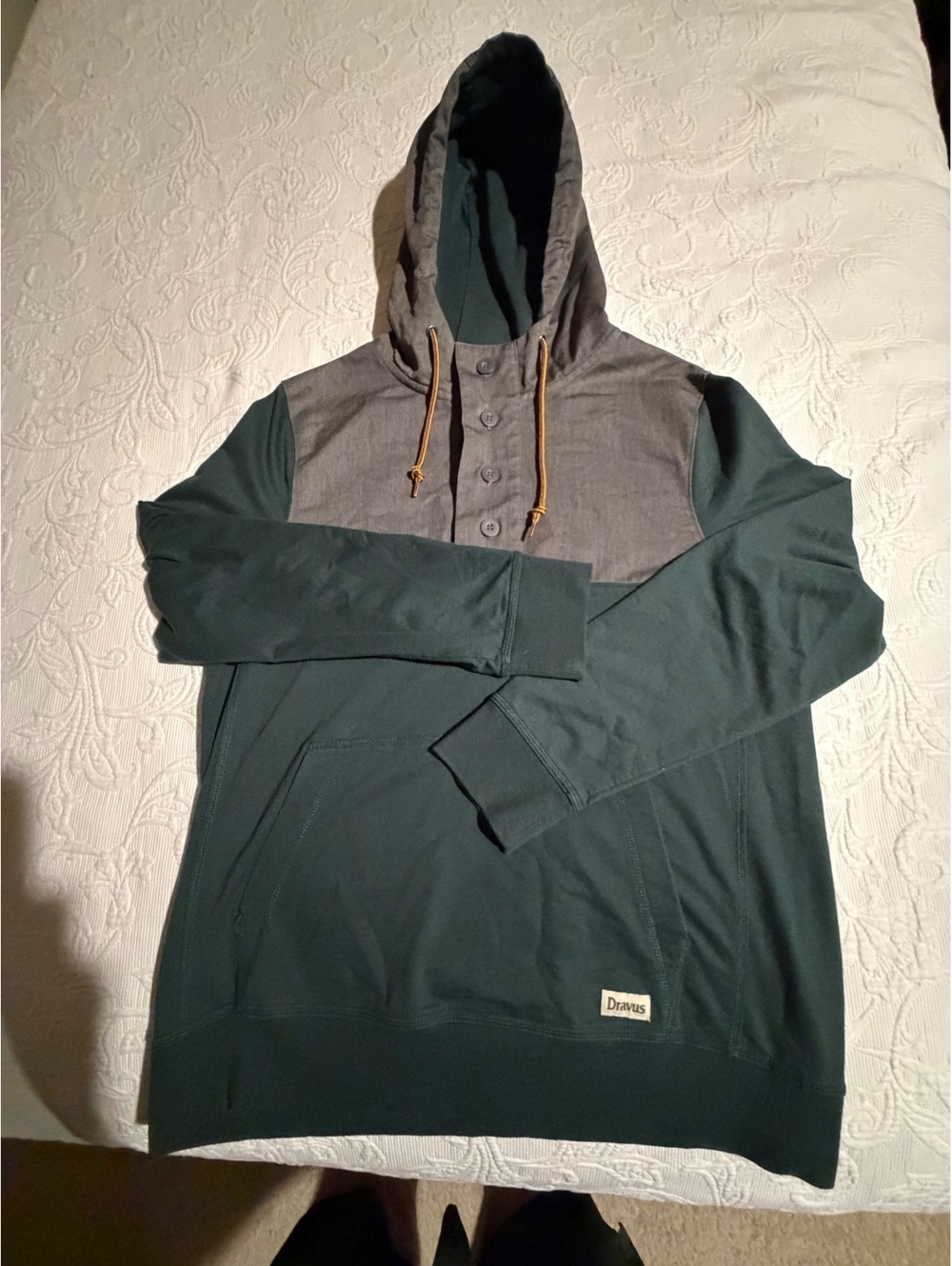 Dravus Medium Hooded Pullover Sweatshirt with Button Placket
